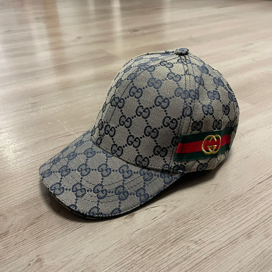 GORRA BEIG/BLUE MARINE GUCC LATERAL