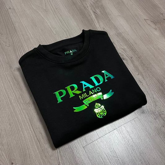 SUDADERA PRADA LOGO EFECTO HOLEOGRAFICO