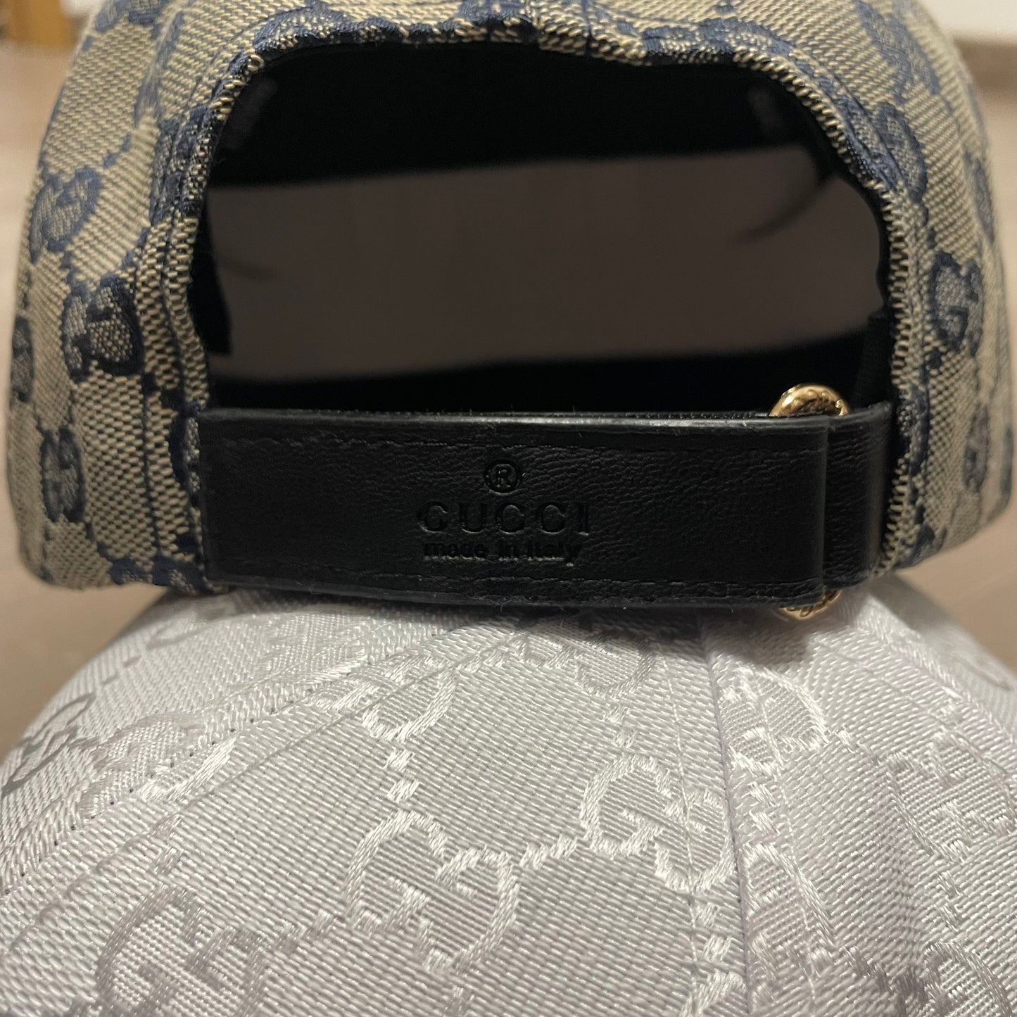 GORRA BEIG/BLUE MARINE GUCC LATERAL